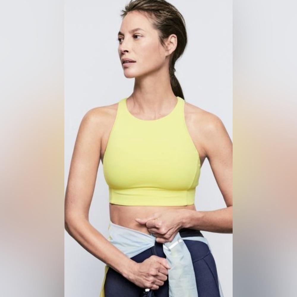 J.crew & New Balance Colab Workout Sports Bra Crop Top Yellow Size Small